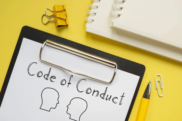 Código de Conduta é mostrado na foto de negócios usando o texto — Fotografia de Stock