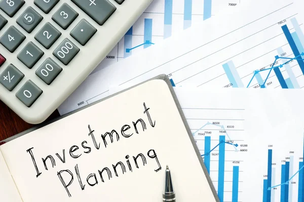 Investment planning is shown on the business photo using the text — Stock Photo, Image