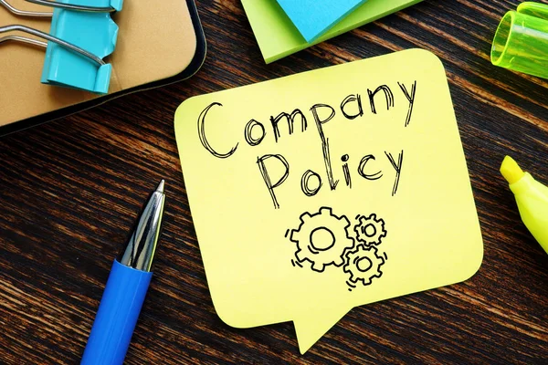 Company policy is shown on the business photo using the text — Stock Photo, Image