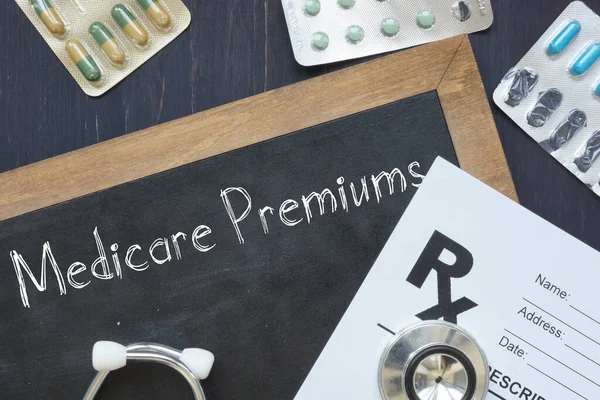 Medicare premiums is shown on the business photo using the text