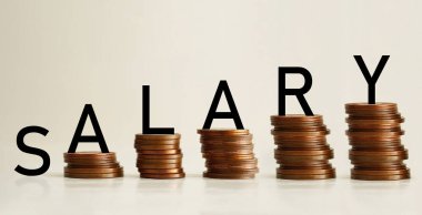 Salary and profit increase. Capital inflow Wages money finance business concept