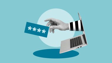 Siber güvenlik kavramı, bilgisayar hırsızlığı, veri ihlali ve online dolandırıcılık riski, sahte saldırı, kimlik hırsızlığı ve dijital güvenlik tehdidi.