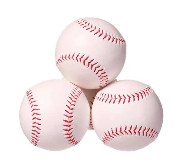 Baseball. kulki na białym tle biały, ze ścieżką przycinającą — Zdjęcie stockowe