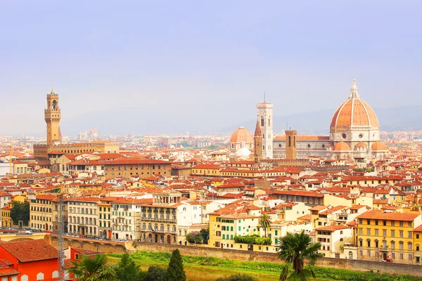 Florens Visa. Palazzo vecchio och katedralen santa Maria — Stockfoto