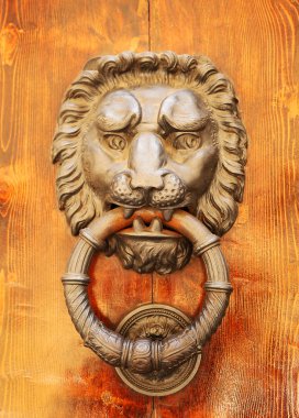 Aslan kafası şeklinde kapı tokmağı. İtalya. Floransa.
