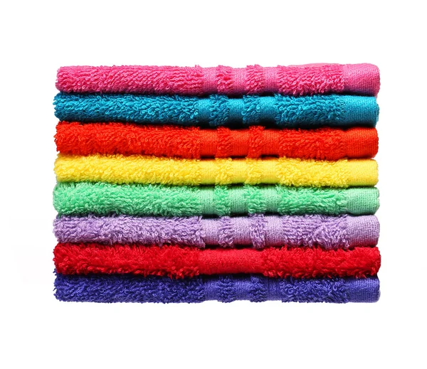 Colorful Bathroom Towels isolated on white background — Stock Photo, Image