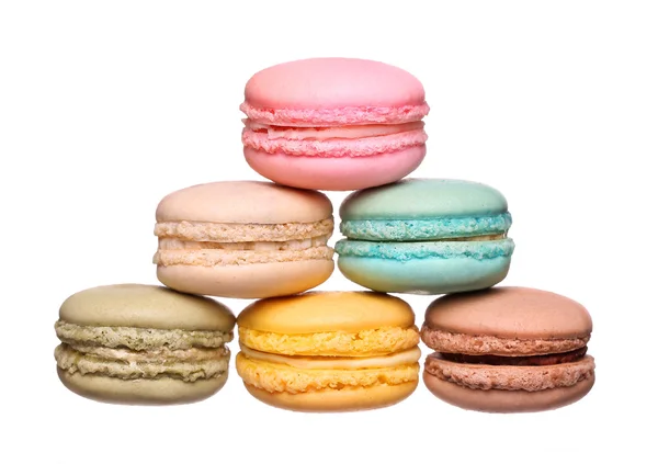 Colorful macaroon isolated on white — Stock Photo, Image