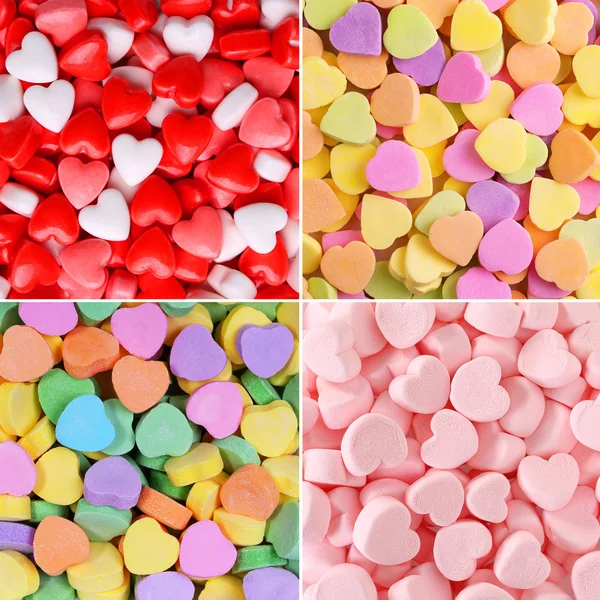 Colección de fondo de caramelo corazón. Día de San Valentín — Foto de Stock