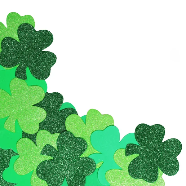 Shamrock Ecke Grenze isoliert. St. Patrick 's Day — Stockfoto