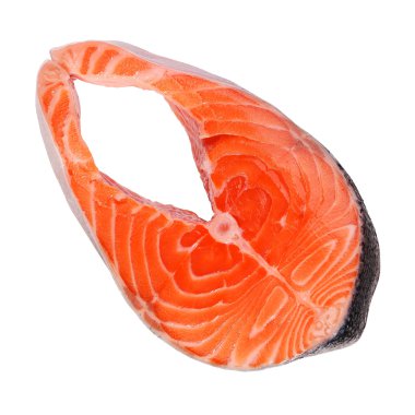 Somon üzerinde beyaz izole parçası