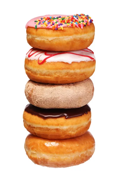 Sweet donuts isolated on white — Stock Photo, Image