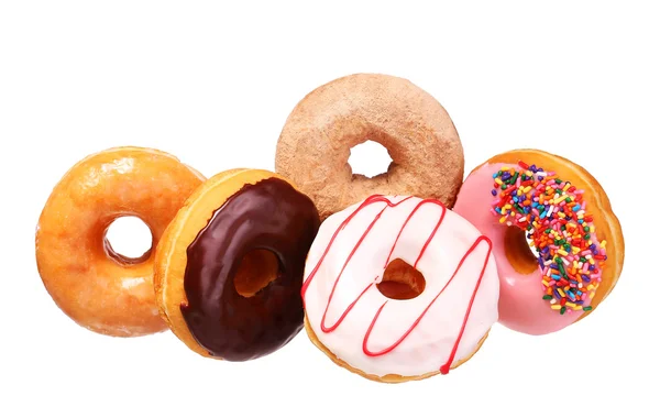 Donuts geïsoleerd op witte achtergrond — Stockfoto