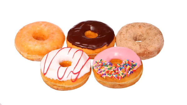 Donuts geïsoleerd op witte achtergrond — Stockfoto