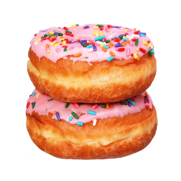 Donuts with sprinkles isolated on white background — Stock Photo, Image