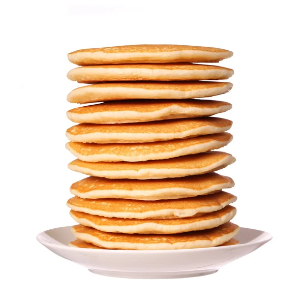 Stack of Pancakes isolated on white — Stock Photo, Image