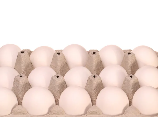 White eggs in the box — Stock Photo, Image