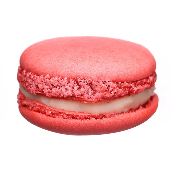Macaron rosa isolato su bianco — Foto Stock