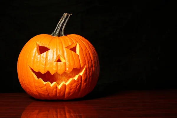 Halloween pumpkin on black background — Stock Photo, Image