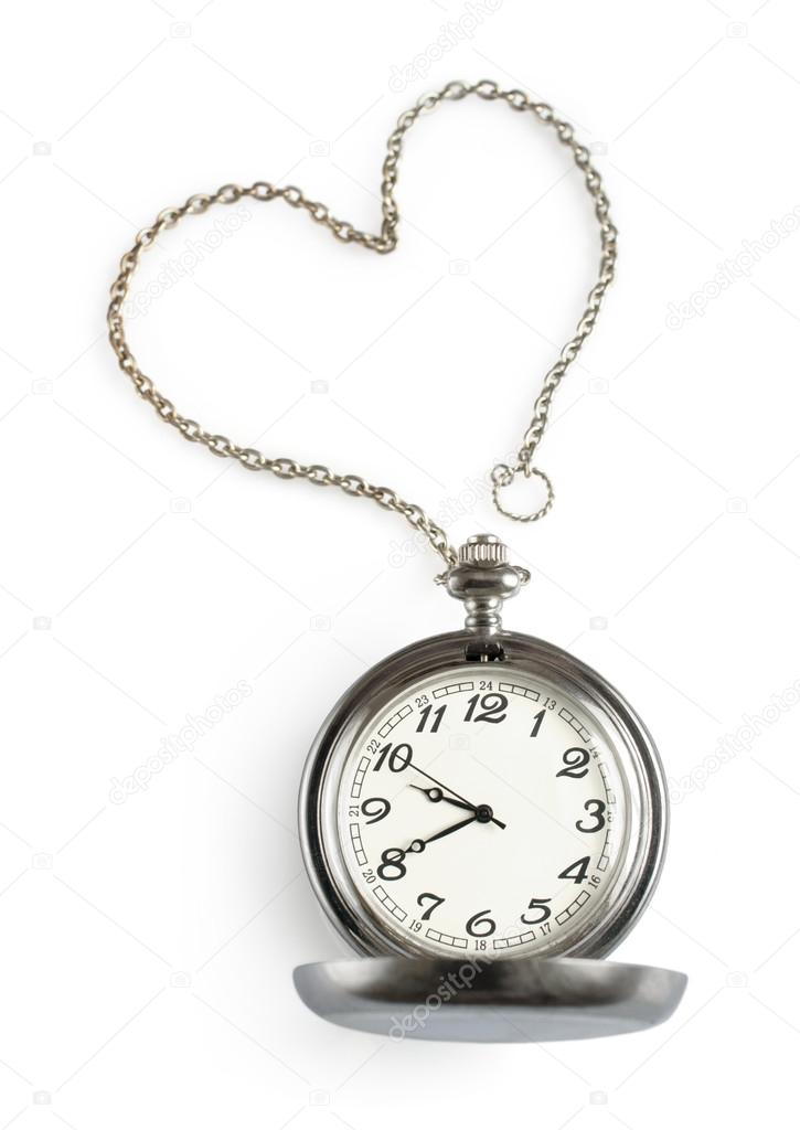 Pocket watch isolated over white