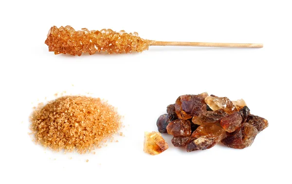Zestaw brązowy cukier trzcinowy — Zdjęcie stockowe