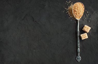 Kahverengi kamışı suga Vintage gümüş kaşıkla