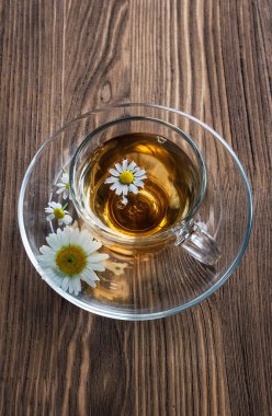 Cam fincan papatya ile sağlıklı çay 