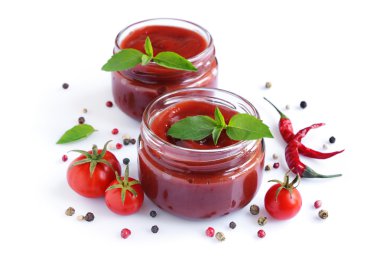 Domates sosu ve fesleğen Cam Kavanoz 