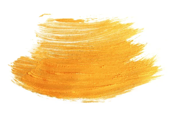 Malování štětcem tahu textury zlatý akryl — Stock fotografie
