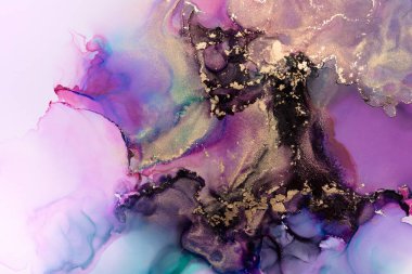 Çok renkli alkol mürekkebi, soyut doku, moda duvar kâğıdı. Tasarım projesi için arkaplan olarak davet veya tebrik kartları, poster, sunum, paketleme kağıdı