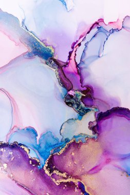 Çok renkli alkol mürekkebi, soyut doku, moda duvar kâğıdı. Tasarım projesi için arkaplan olarak davet veya tebrik kartları, poster, sunum, paketleme kağıdı