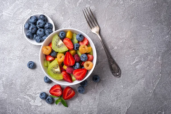 Natuurlijk Biologisch Voedsel Voor Een Gezond Voedzaam Leven Bovenaanzicht Van — Stockfoto