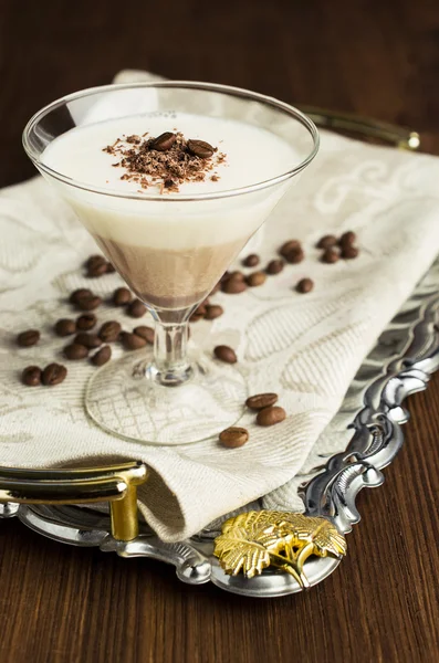 Chocolate and vanilla panna cotta — Stock Photo, Image