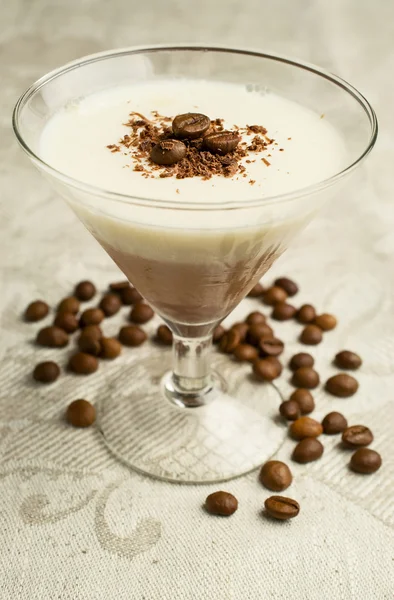 Chocolate and Vanilla Panna cotta — Stock Photo, Image