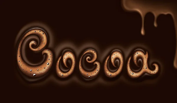 标题与条纹的热巧克力可可 — 图库照片