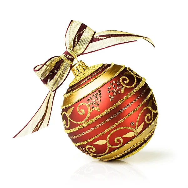 Red and gold Christmas ball — Stock Photo, Image