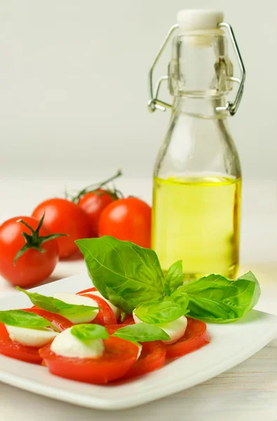 Caprese salade et ingrédients pour lui — Photo