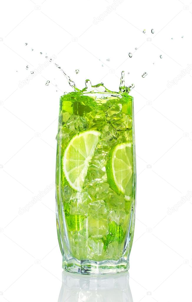 refreshing cocktail with mint and lime