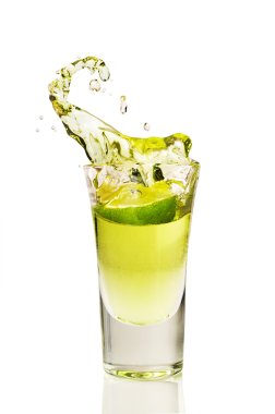 splash of tequila from the falling pieces of lime clipart