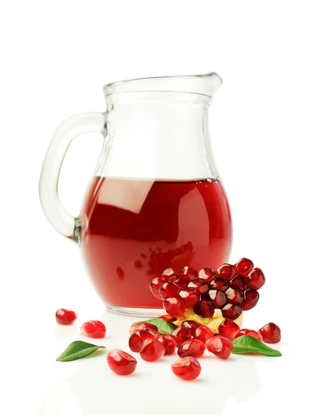 Pomegranate juice in a glass jar — Stock Photo, Image