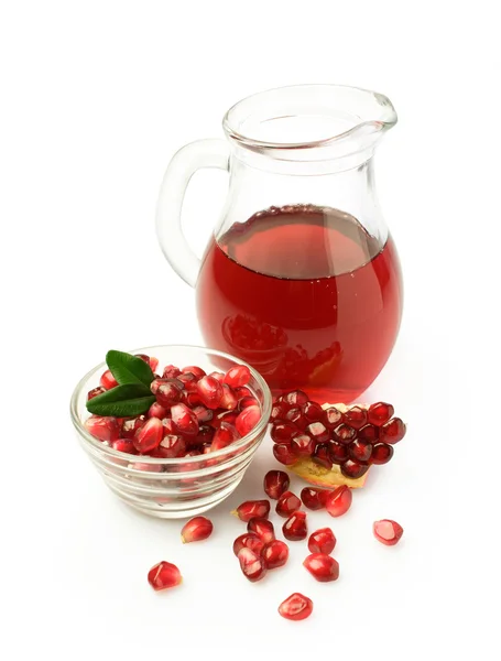 Pomegranate juice in a glass jar — Stock Photo, Image