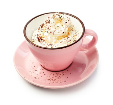 Krem şanti ile pembe Kupası