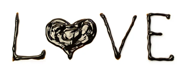 Chocolate word "love" — Stock Photo, Image