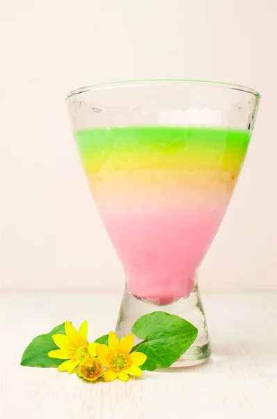 Gelei dessert in een glas — Stockfoto