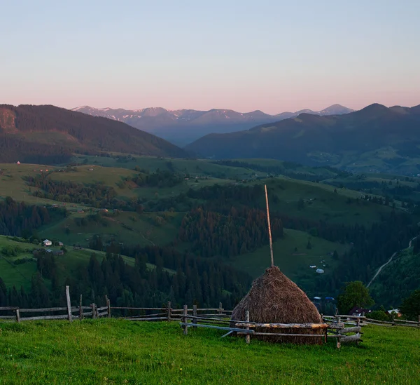 Rural landscape with the  haystack — Stock Photo, Image