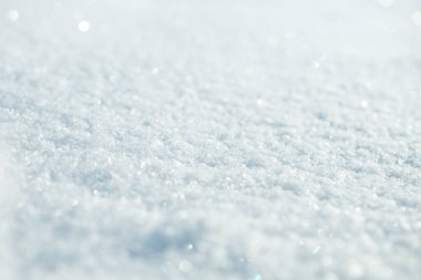 Yumuşak doğal ışıkla el değmemiş taze kar dokusu. Saflık, sessizlik, sakinlik ve yeni bir başlangıç kavramı. Temiz yüzeye sahip en düşük kış arkaplanı ve kopyalama alanı.