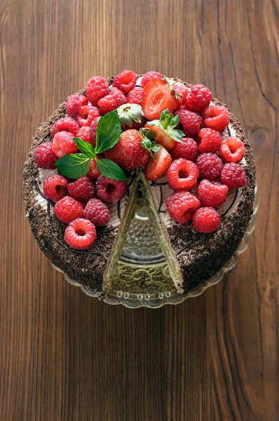 Hausgemachter Kuchen mit Beeren — Stockfoto