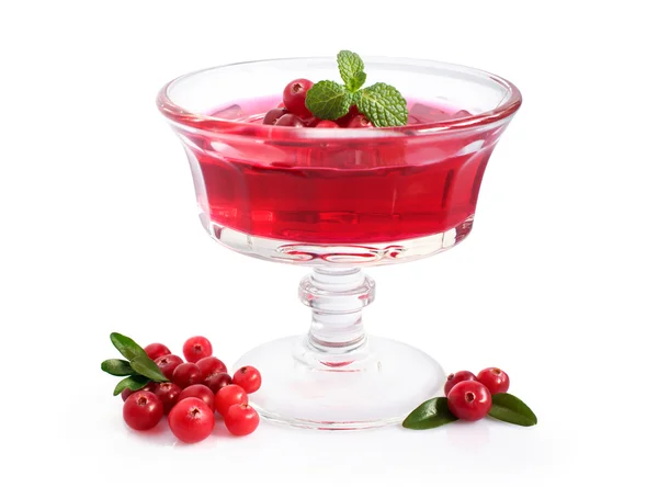 Cranberry jelly dessert — Stock Photo, Image