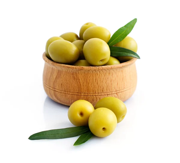 Ciotola di salamoia curata olive verdi — Foto Stock