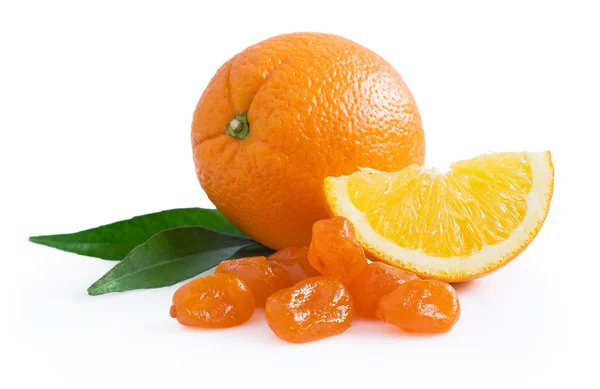 Orange and candied fruit — Stock Photo, Image