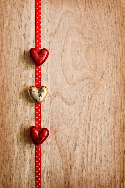 木製のバレンタインの背景 — ストック写真